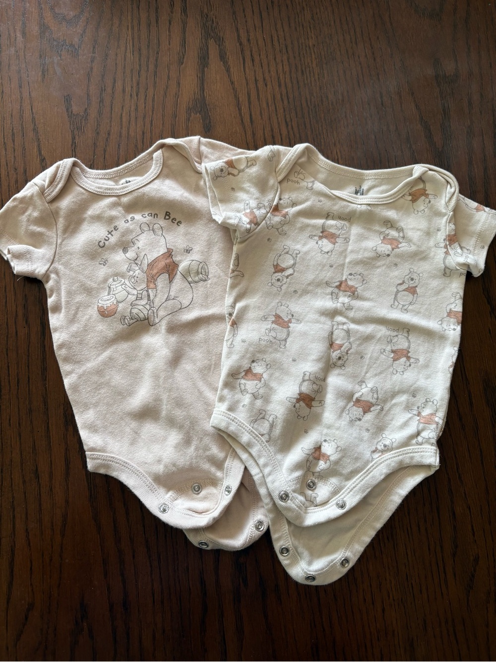 Neutral Winnie the Pooh Baby One-Piece Bodysuits - 2 Pack